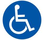 Panneau polypropylène non adhésif Parking réservé handicapé 30 cm - Bleu