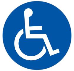 Paneel in niet-klevend polypropyleen 'Parking voor gehandicapten' 30 cm blauw