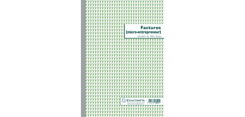 Manifold Factures micro-entrepreneur 29,7x21cm 50 feuillets dupli autocopiants