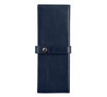 Kleines Rollmäppchen aus Leder für Schreibgeräte, 149x200 mm - Marineblau