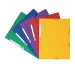 Chemise 3 rabats à élastiques carte lustrée 400g/m2 - A4 - Couleurs assorties
