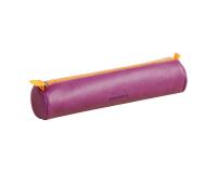 Rhodiarama trousse ronde simili cuir italien 5x21,5 cm - Violet