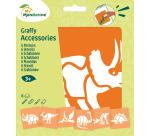 Set de 6 pochoirs enfants, Dinosaures - Orange