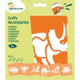Set de 6 pochoirs enfants, Dinosaures - Orange