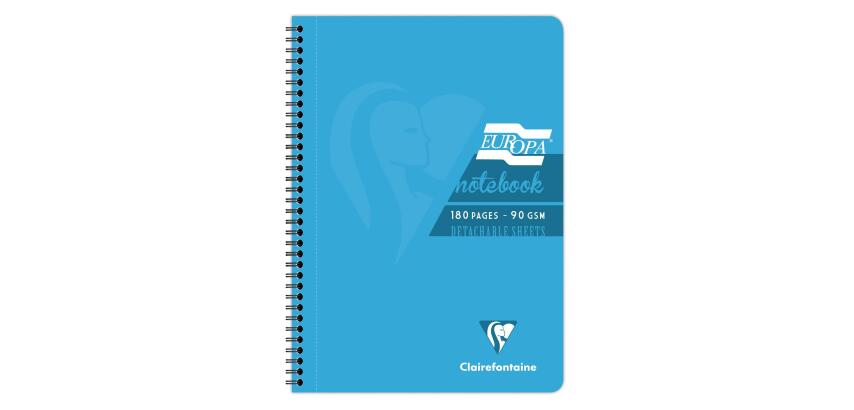 Cahier reliure intégrale EUROPA GLOSSY A4 180 pages détachables micro-perforées ligné + marge