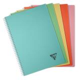 Cahier reliure intégrale Linicolor ESSENCE A4 100 pages grands carreaux couverture plastique polypropyène rainuré - Assortis