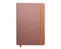 Rhodiarama carnet rembordé rigide A5 192 pages ligné papier ivoire 90g fermeture élastique - Taupe