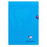 Cahier piqué Mimesys A4 48 pages grands carreaux couverture polypropylène - Bleu
