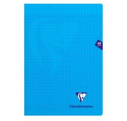 Cahier piqué Mimesys A4 48 pages grands carreaux couverture polypropylène - Bleu