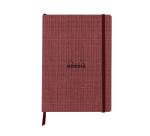 Rhodia Kollektion Orange Botanik, Notizbuch A5 mit flexiblem Einband, 80 Blatt liniert, elfenbein 90g, Kunstleder - Amaranth