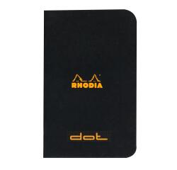 Carnet piqué Rhodia Classic 7,5x12 cm 48p dot non détachables 80g - Noir