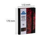 Marmor Notizbuch 170x110, 192 linierte Seiten - Rot
