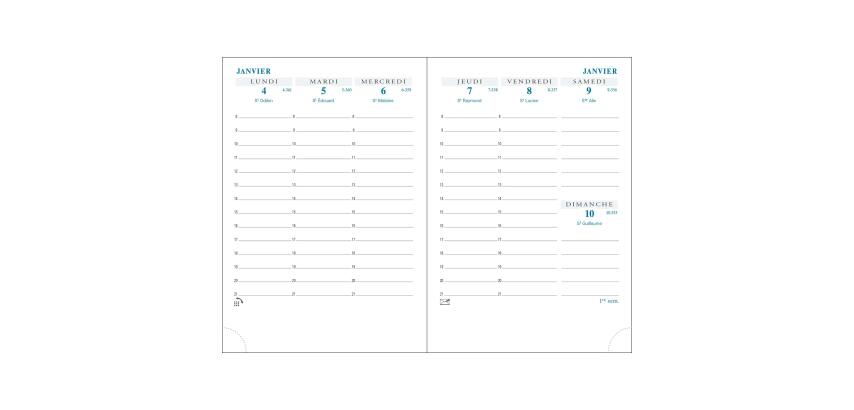 Recharge agenda de poche Horizons 13 9 x 13 cm Semainier Janvier à Décembre 2027 - Tranche naturelle