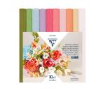 CRÉPON FLEURISTE, Pack de 10 rouleaux au format 25x100cm - Assortiment pastel