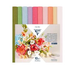 CRÉPON FLEURISTE, Pack de 10 rouleaux au format 25x100cm - Assortiment pastel