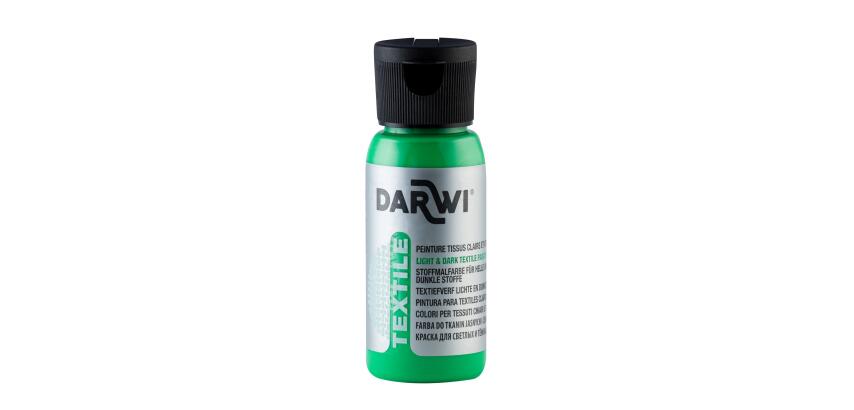 DARWI Flacon de 50 ml de Peinture Textile Opaque - Vert prairie