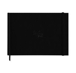 Rhodia Touch Watercolor Book, genaaid boek met hardcover, gesatineerd papier 100% katoen 300g - A4 horizontaal - 20 blad - Zwart