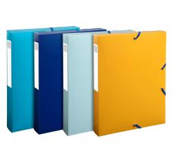 Exacompta, Archivbox A4, Rückenbreite 40mm, Recycling-PP, BeeBlue - Farben sortiert