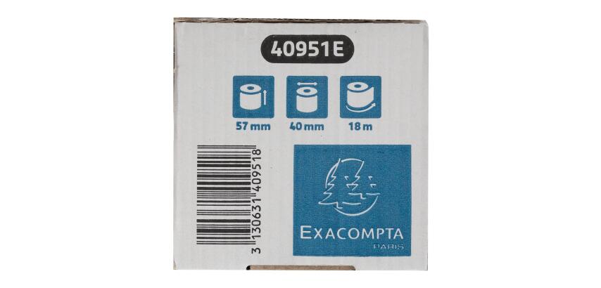 Rotoli carta per carta di credito 57x40mm - 18m - Carta termica conttato alimentare 52gr - Safe Contact senza fenolo - Grigio chiaro|