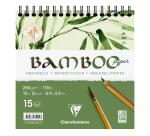 Bamboo, Spiralblock mit 15 Blatt Bambuspapier, 15x15 cm, 250g