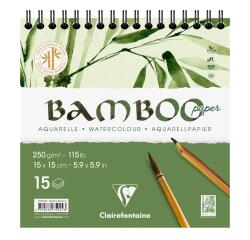 Bamboo, Spiralblock mit 15 Blatt Bambuspapier, 15x15 cm, 250g