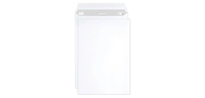 Boite de 250 Pochettes Blanches C4-229x324 mm - Auto-Adhésives - 90g/m2 - Blanc