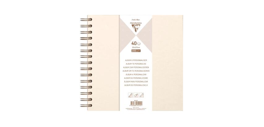 Album à personnaliser de 40 feuilles 200g/m2 au format 20x20cm - Ivoire irisé