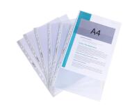 Sachet de 100 pochettes perforées polypropylène lisse Premium - A4 - Cristal