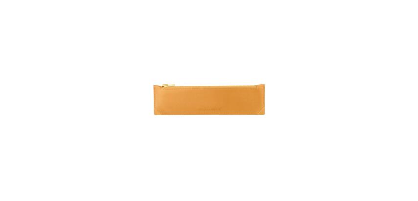 Trousse stylo en cuir, petit modèle - Ambre