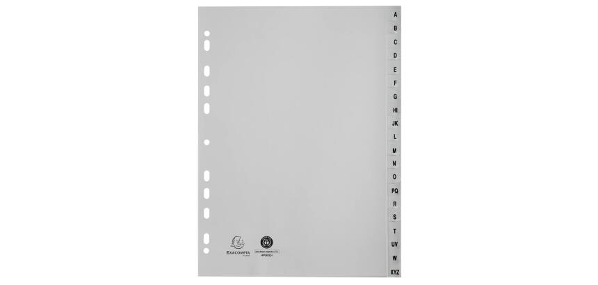 Indices recycled PP A4 20Pt A-Z Grey - Grey