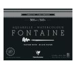Fontaine Noir bloc collé 1 côté 12F 22,9x30,5cm 300g grain fin