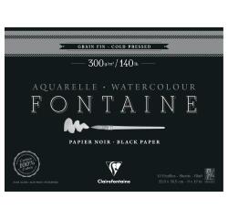 Fontaine Noir bloc collé 1 côté 12F 22,9x30,5cm 300g grain fin