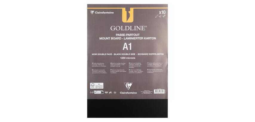 Goldline contrecollé pour passe-partout paquet 10F A1 1,25mm - Noir / Noir