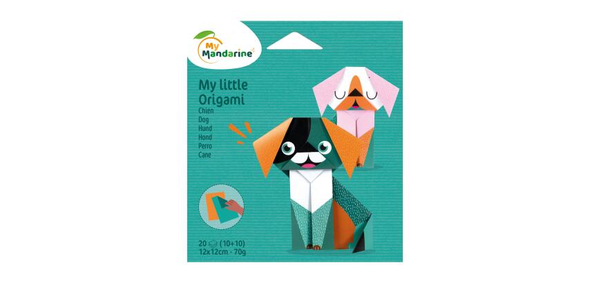 My little Origami, Chien, 12 x 12 cm, 20F, 70g - Multicolore