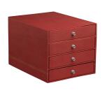 Rhodiarama trieur 4 tiroirs simili cuir italien 24,8x32,7x22,8 cm - Nacarat
