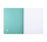 Cahier reliure intégrale Linicolor ESSENCE A4 180 pages petits carreaux couverture plastique polypropyène rainuré - Bleu lagon
