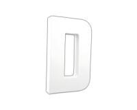 Weißes Pappmaché, Buchstabe D, 20,5cm - Weiß