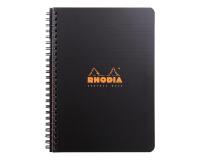 Rhodiactive address book 90g full binding A5 160 pre-printed pages non-microperforated + pocket - Black