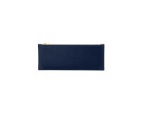 Trousse stylo en cuir, grand modèle - Bleu marine