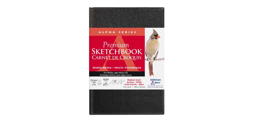 Alpha Series carnet rembordé rigide 62F 10,2x15,2cm 150g - Blanc