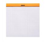 Bloc agrafé Rhodia Le Carré N°210 21x21 cm 80 feuillets petits carreaux 5x5 80g - Orange