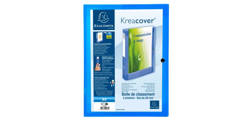 Boite de classement à pression Dos 40mm polypropylène chromaline 7/10e Krea Cover
