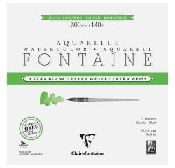 Fontaine Extraweiß Torchon/rau, Block 4-seitig geleimt, 15 Blatt 20x20cm 300g