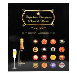 Album de collection pour 64 capsules de Champagne - 29x32,5 cm - Noir