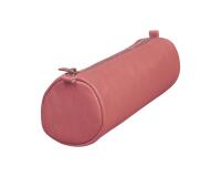 Antique Pink Round Leather Pencil Case Age Bag 21xØ6 cm