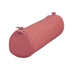 Age Bag, rundes Schlampermäppchen aus Leder, 21xØ6 cm - Antikrosa