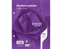 Feuillets mobiles sous film 7000 17x22 cm 200 pages perforées 2 trous grands carreaux 90 g
