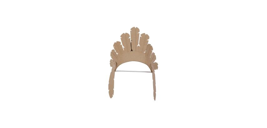 Braunes Pappmaché, Indianer-Kopfschmuck für Kinder 25cm - Kraft