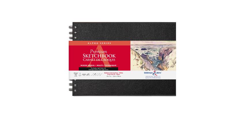 Alpha Series carnet spiralé 50F 25,4x17,8cm 150g - Blanc