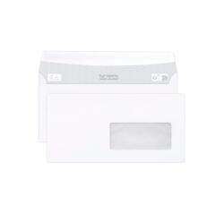 Doos 500 Vensterenveloppen Zelfklevend 80g DL 110x220 venster 45x100 - Wit